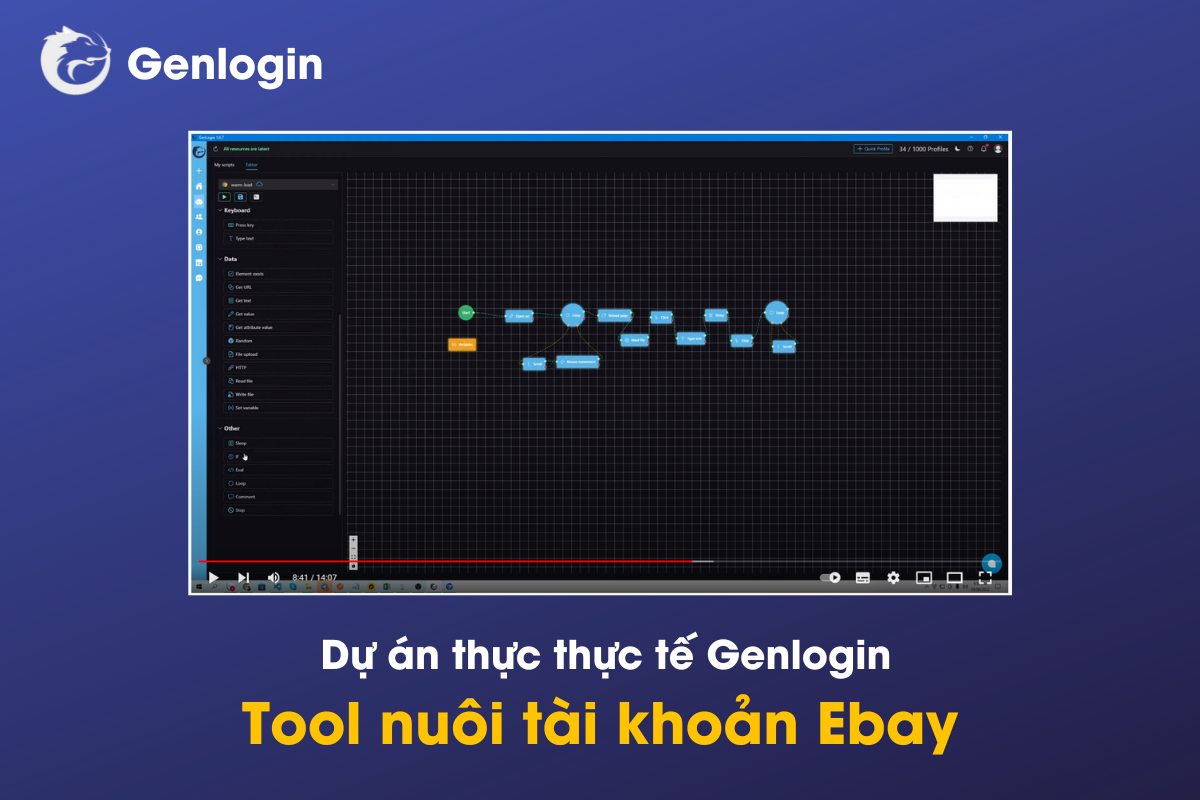 Tool nuôi tài khoản Ebay - Dự án thực thực tế Genlogin