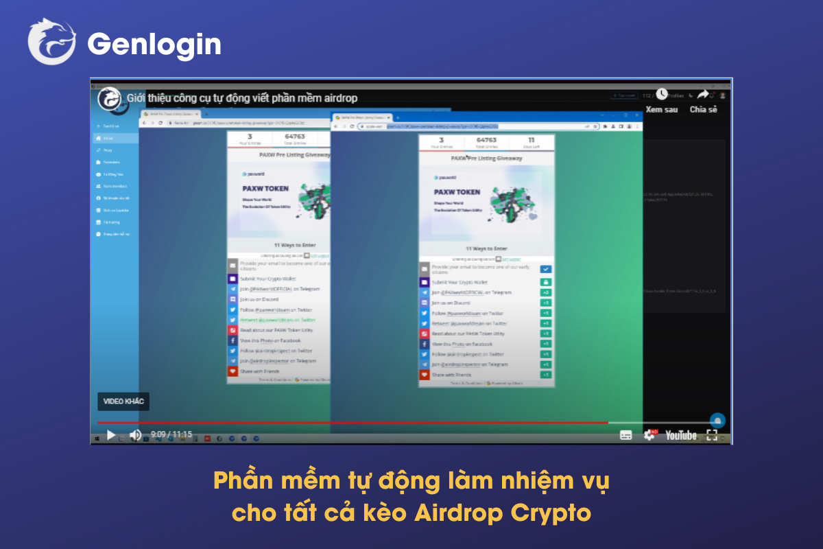Phần mềm tự động làm nhiệm vụ cho tất cả kèo Airdrop Crypto